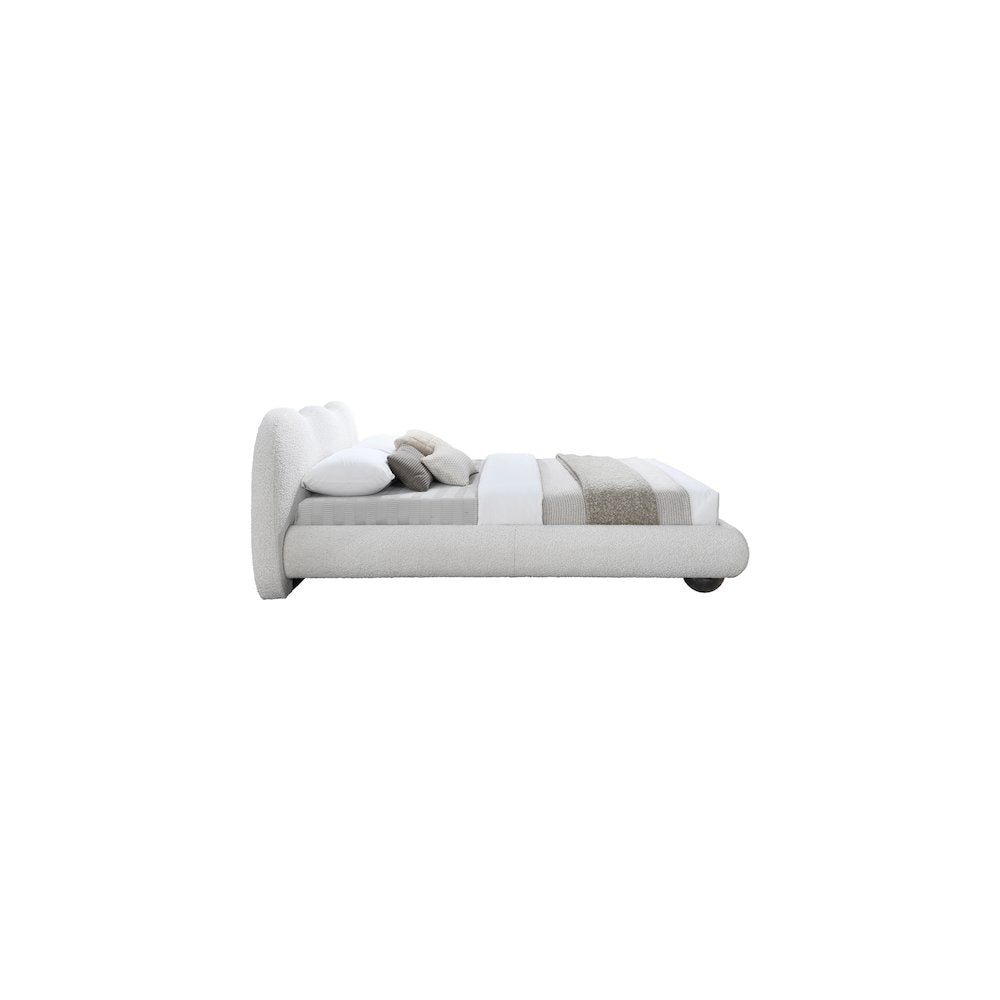 Hyde Cream Boucle Fabric King Bed