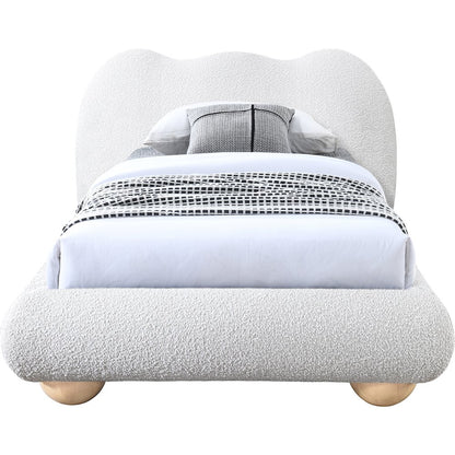 Hyde Cream Boucle Fabric Twin Bed