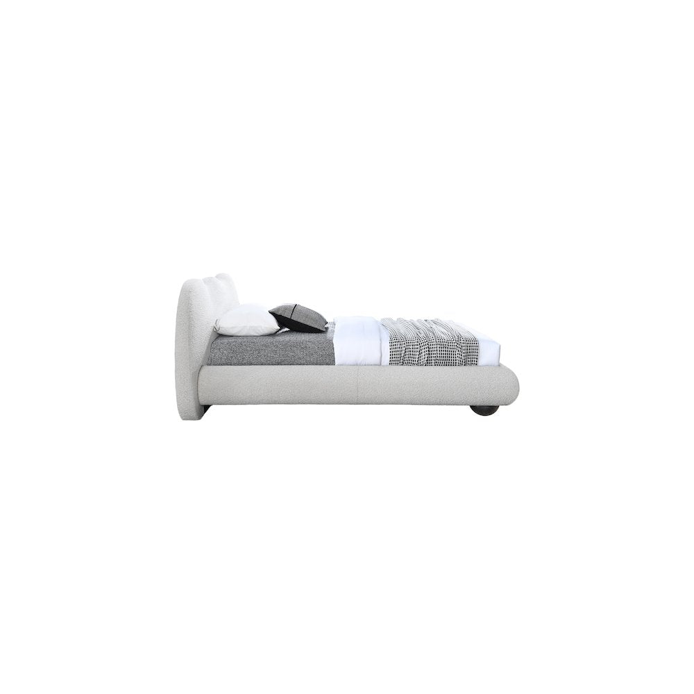 Hyde Cream Boucle Fabric Twin Bed