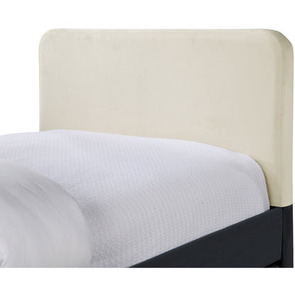 Ivy Black & Cream Velvet Twin Trundle/Storage Bed