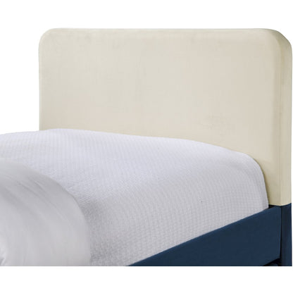 Ivy Navy & Cream Velvet Twin Trundle/Storage Bed