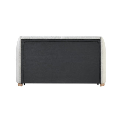 Jardin Cream Boucle Fabric King Bed