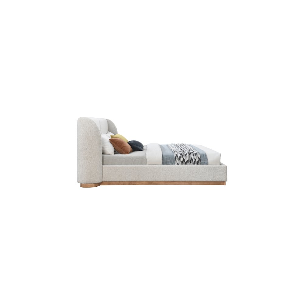 Jardin Cream Boucle Fabric King Bed