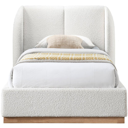 Jardin Cream Boucle Fabric Twin Bed