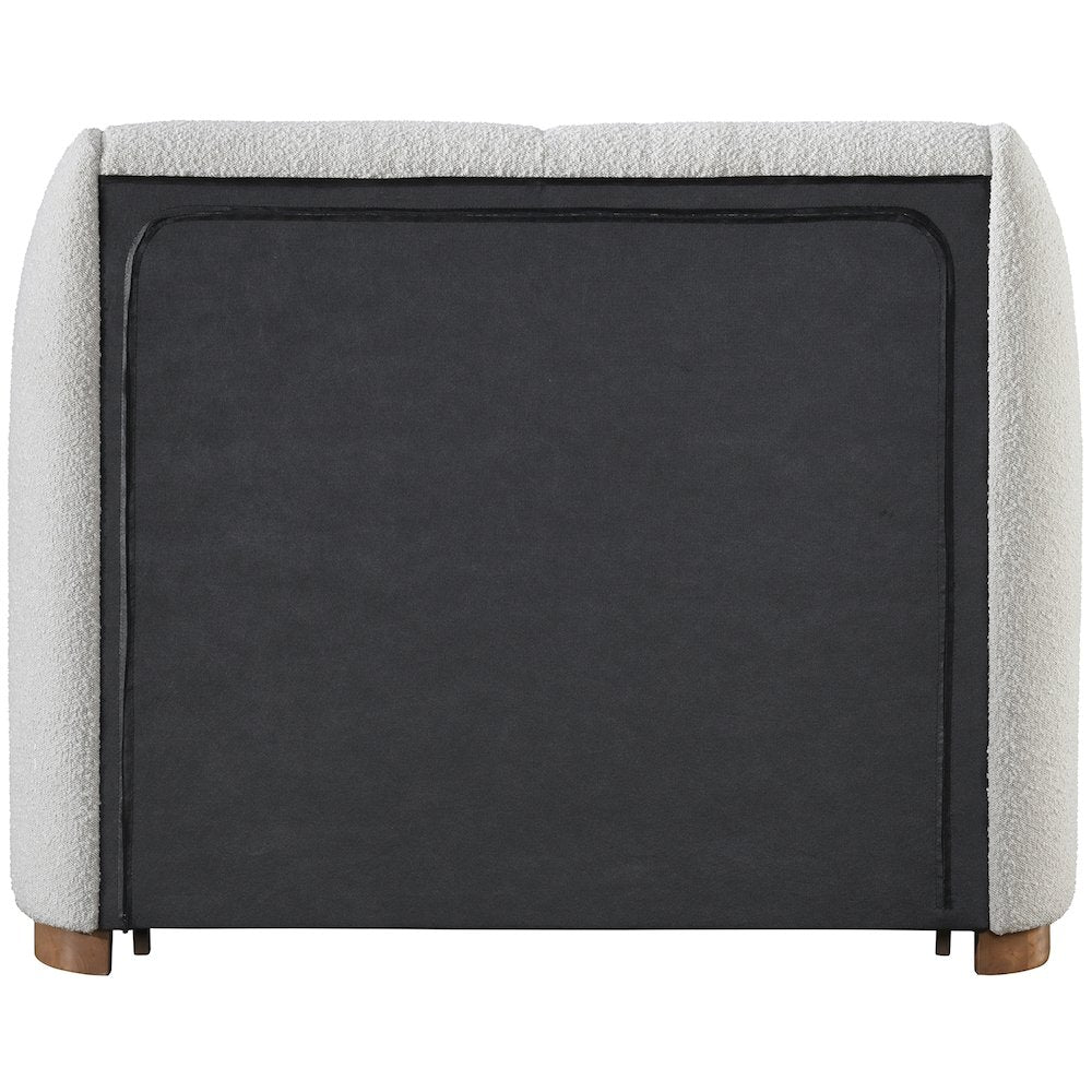 Jardin Cream Boucle Fabric Twin Bed