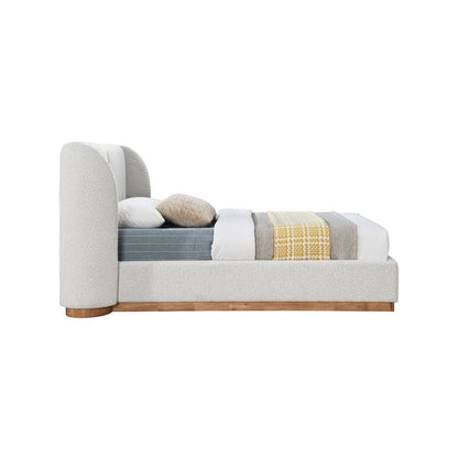Jardin Cream Boucle Fabric Twin Bed