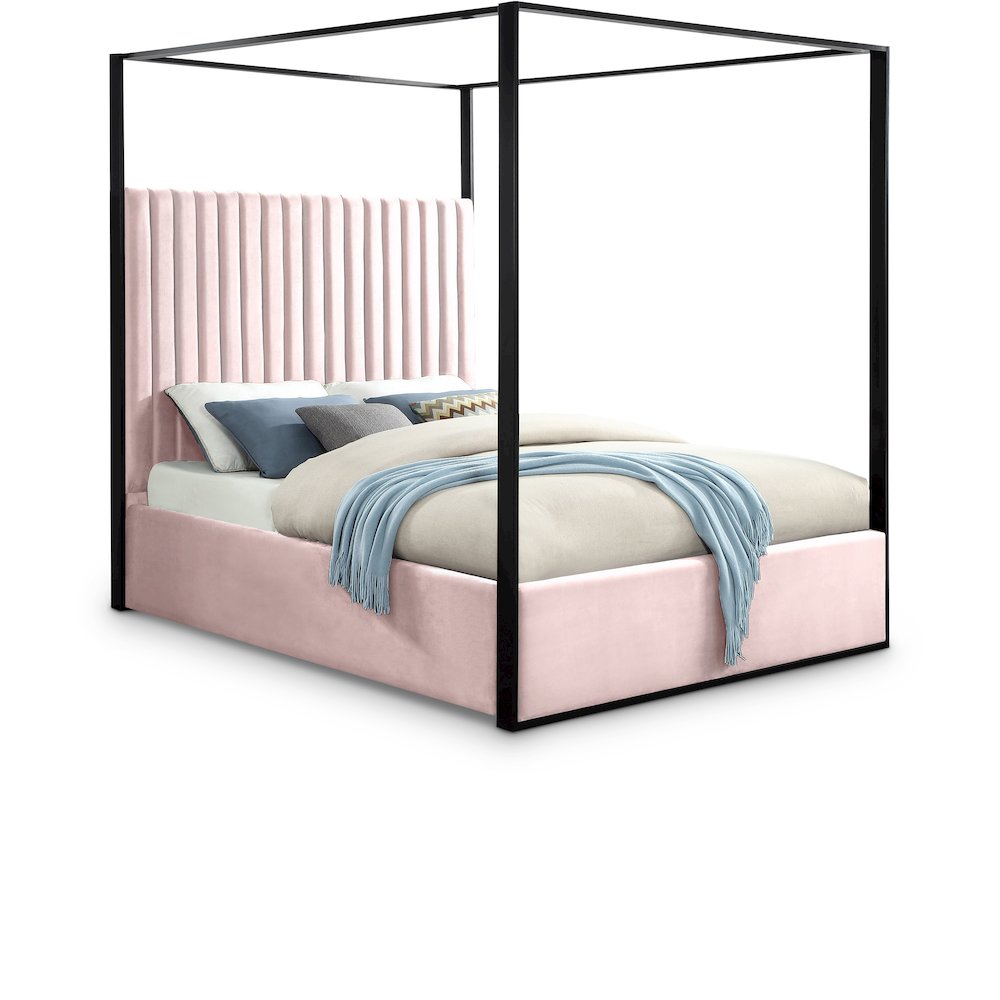 Jax Pink Velvet King Bed