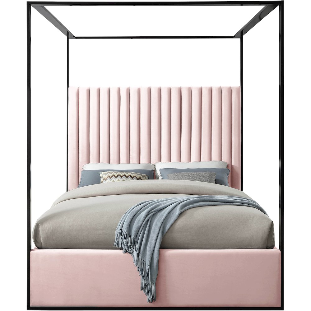 Jax Pink Velvet King Bed