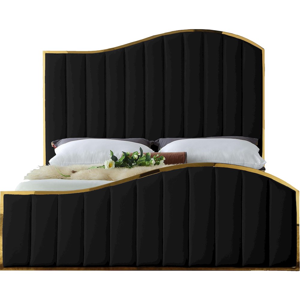 Jolie Black Velvet King Bed