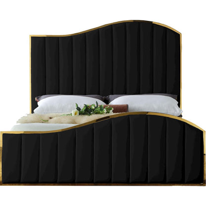 Jolie Black Velvet King Bed