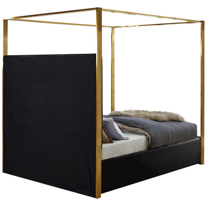 Jones Black Velvet Queen Bed