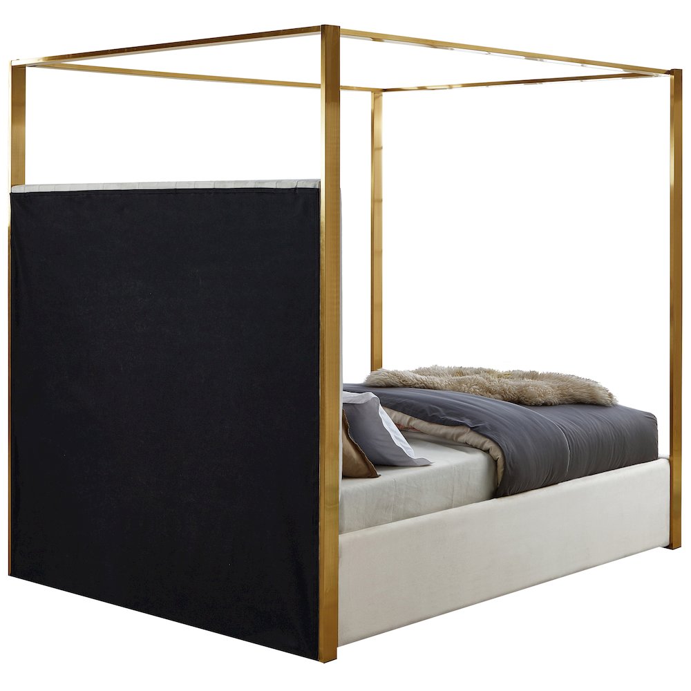 Jones Cream Velvet King Bed