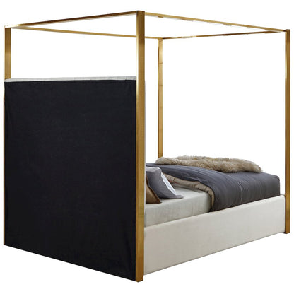Jones Cream Velvet King Bed
