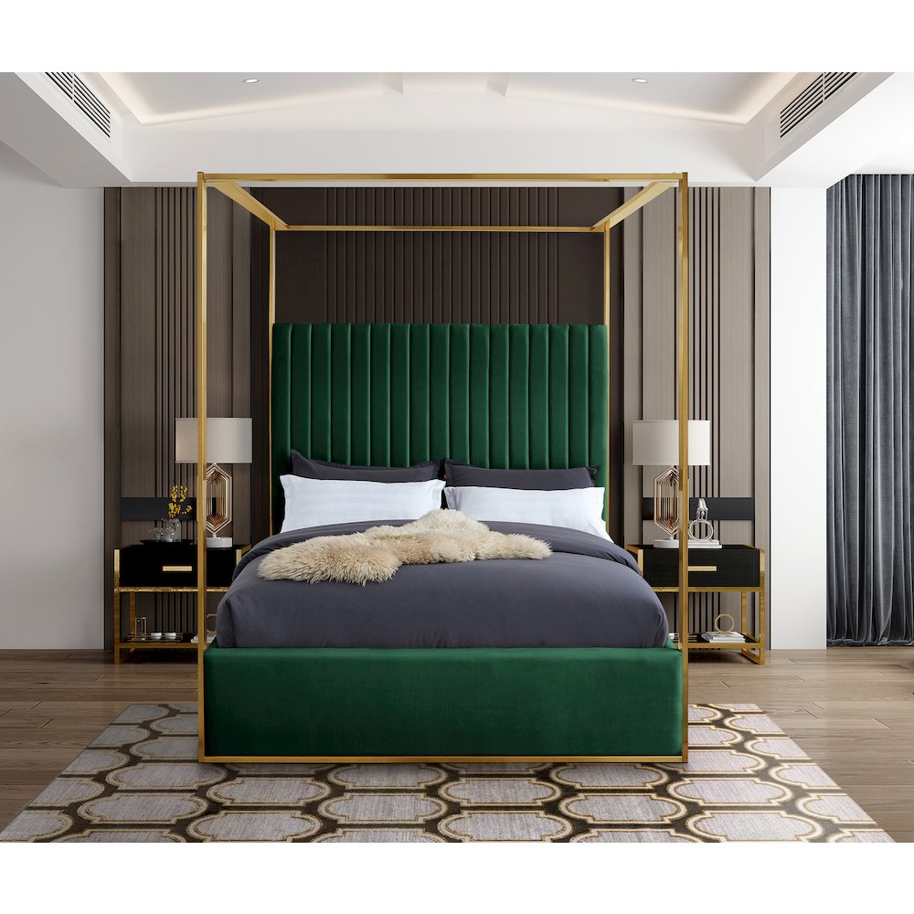 Jones Green Velvet King Bed