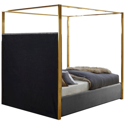 Jones Grey Velvet King Bed