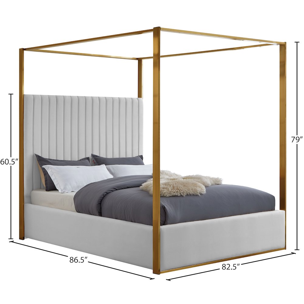 Jones White Vegan Leather King Bed