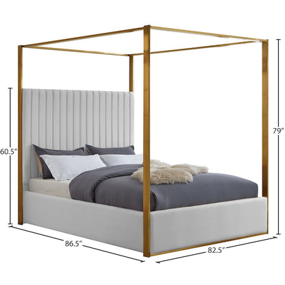 Jones White Vegan Leather King Bed