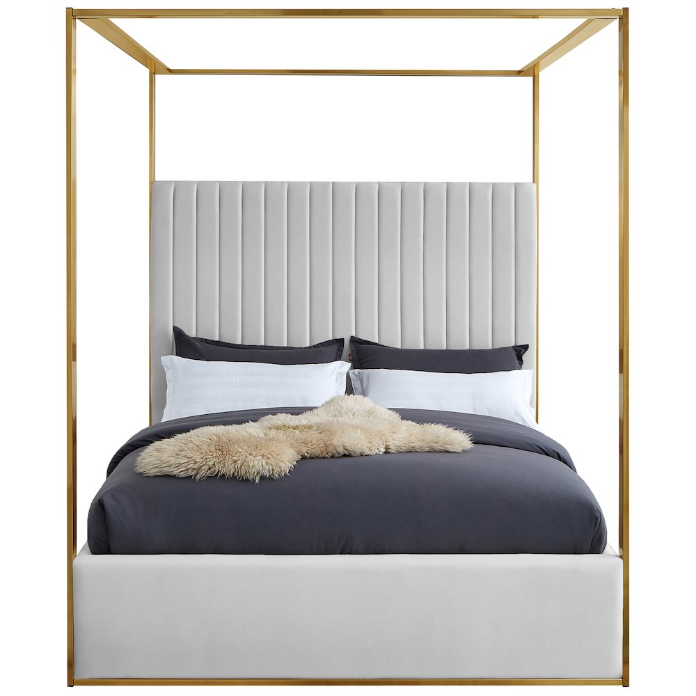Jones White Vegan Leather King Bed