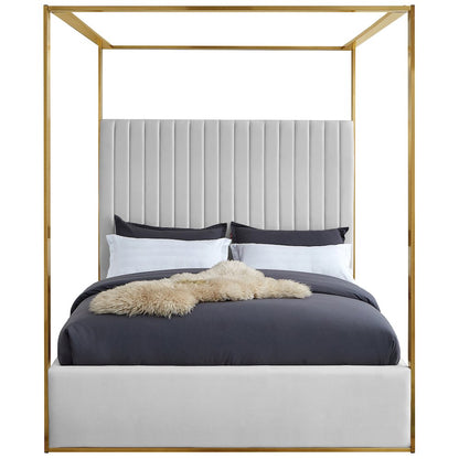 Jones White Vegan Leather King Bed