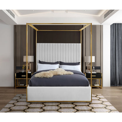 Jones White Vegan Leather King Bed
