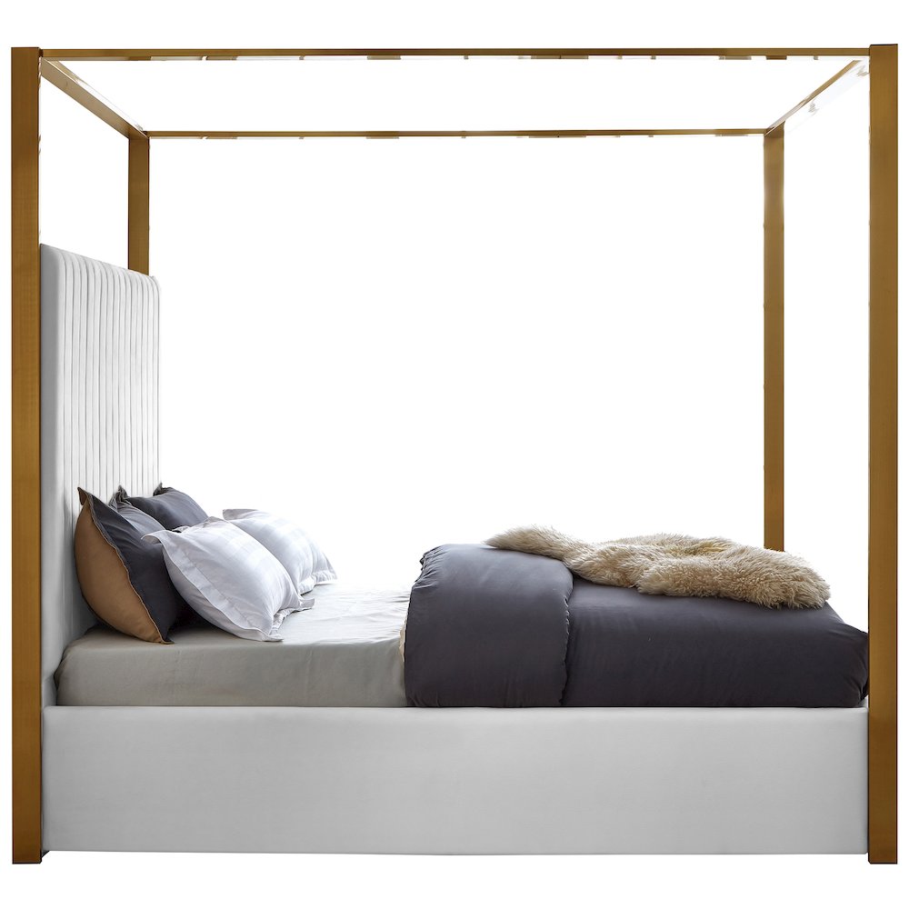 Jones White Vegan Leather King Bed