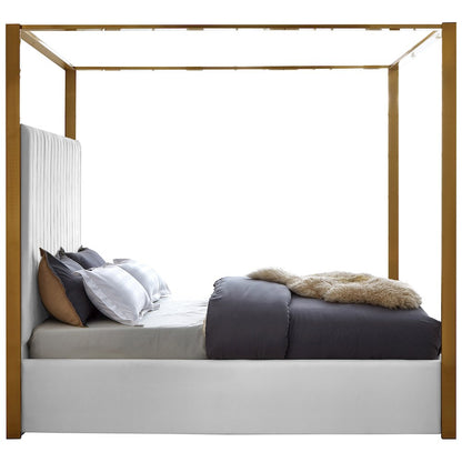 Jones White Vegan Leather King Bed