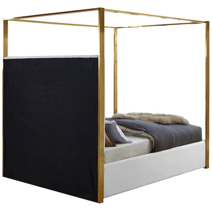 Jones White Vegan Leather Queen Bed
