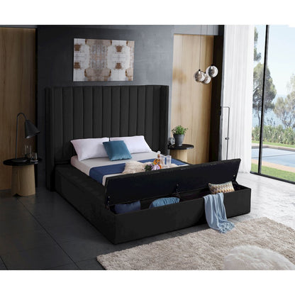 Kiki Black Velvet Full Bed