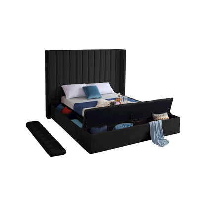 Kiki Black Velvet Full Bed