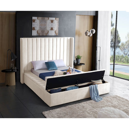Kiki Cream Velvet King Bed