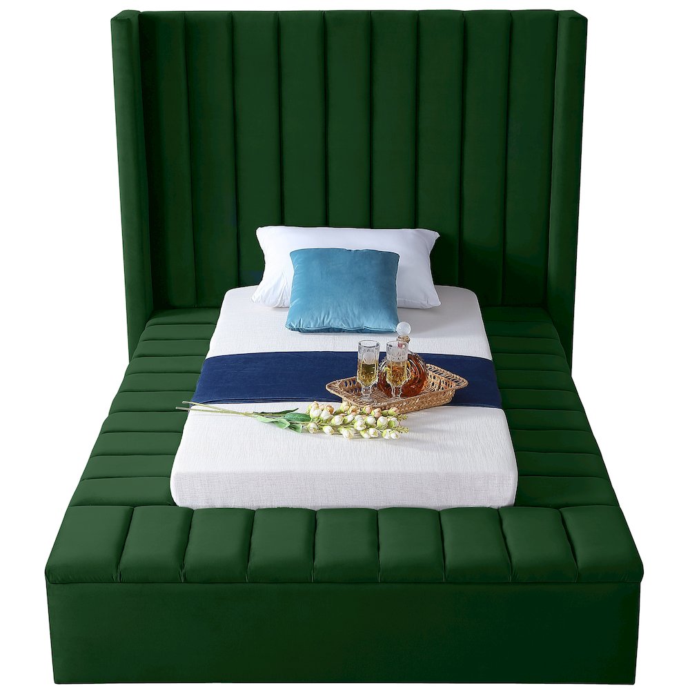 Kiki Green Velvet Twin Bed