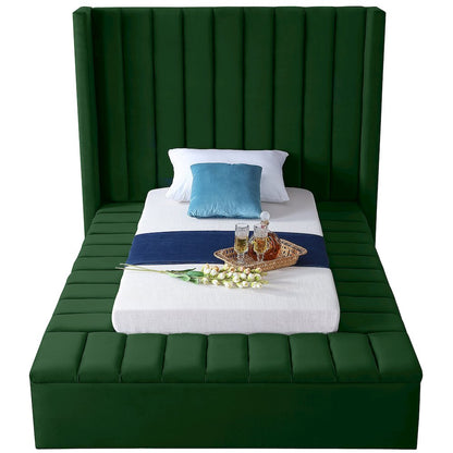 Kiki Green Velvet Twin Bed
