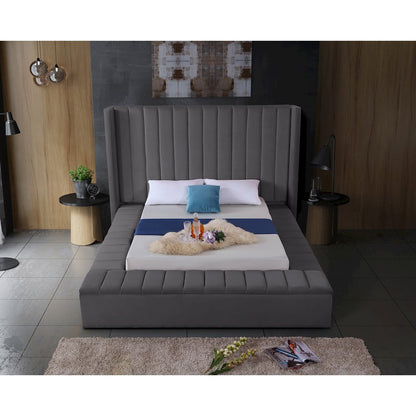 Kiki Grey Velvet Full Bed