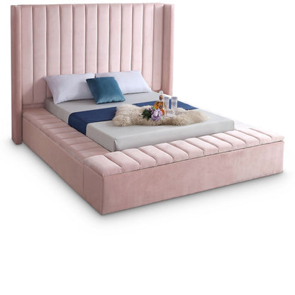 Kiki Pink Velvet Full Bed