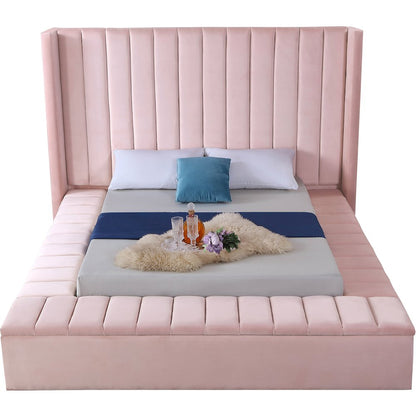 Kiki Pink Velvet Full Bed