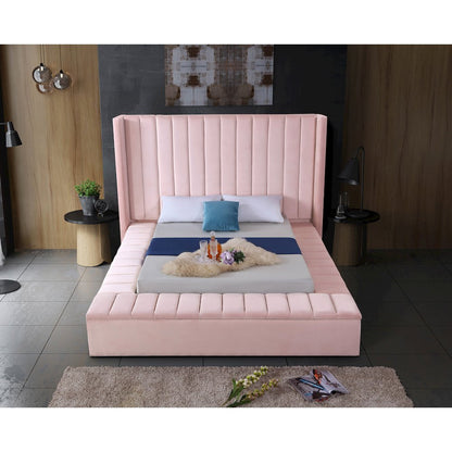 Kiki Pink Velvet Full Bed