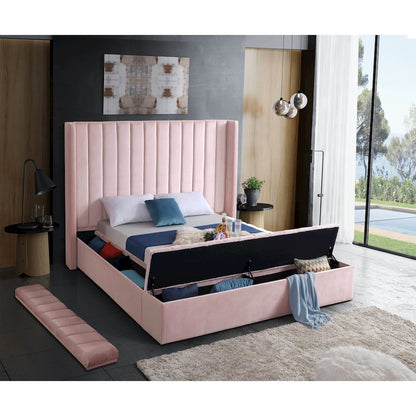 Kiki Pink Velvet Full Bed