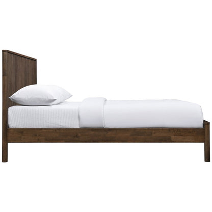 Kivo Walnut Solid Wood Full Bed