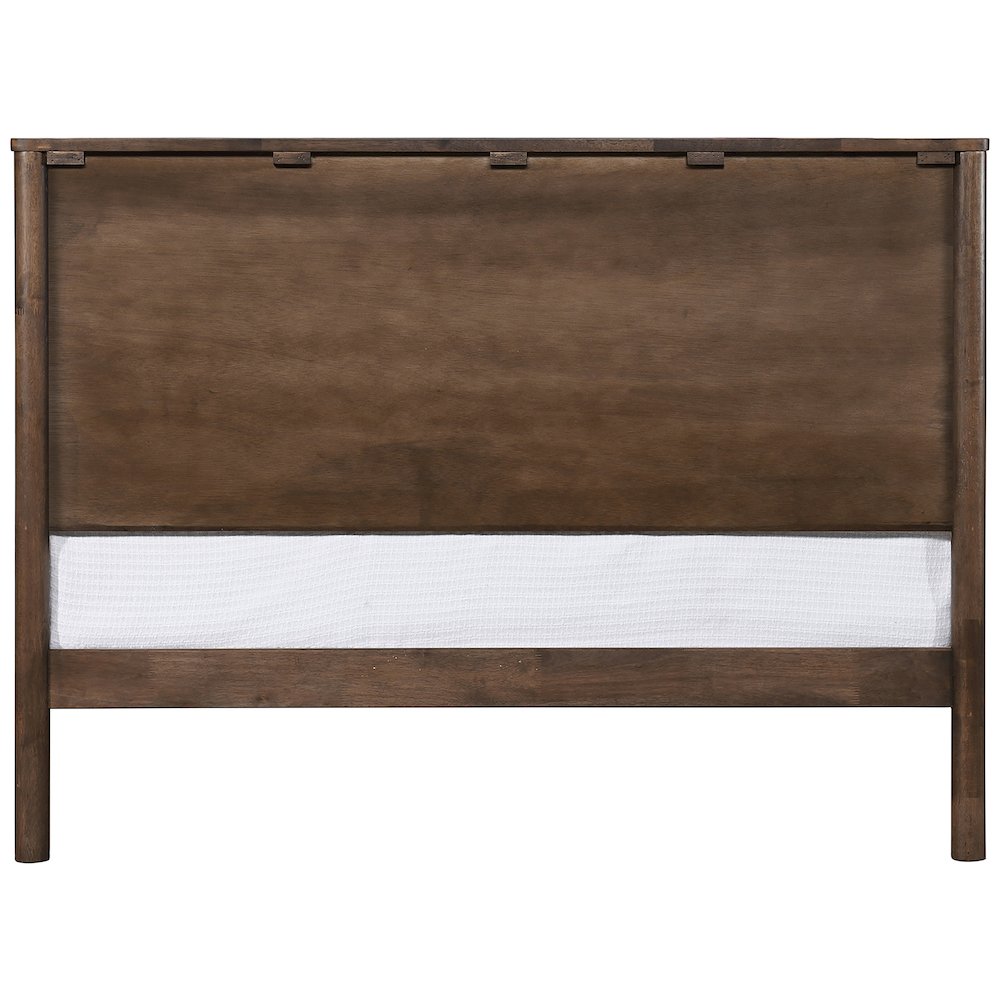 Kivo Walnut Solid Wood Full Bed