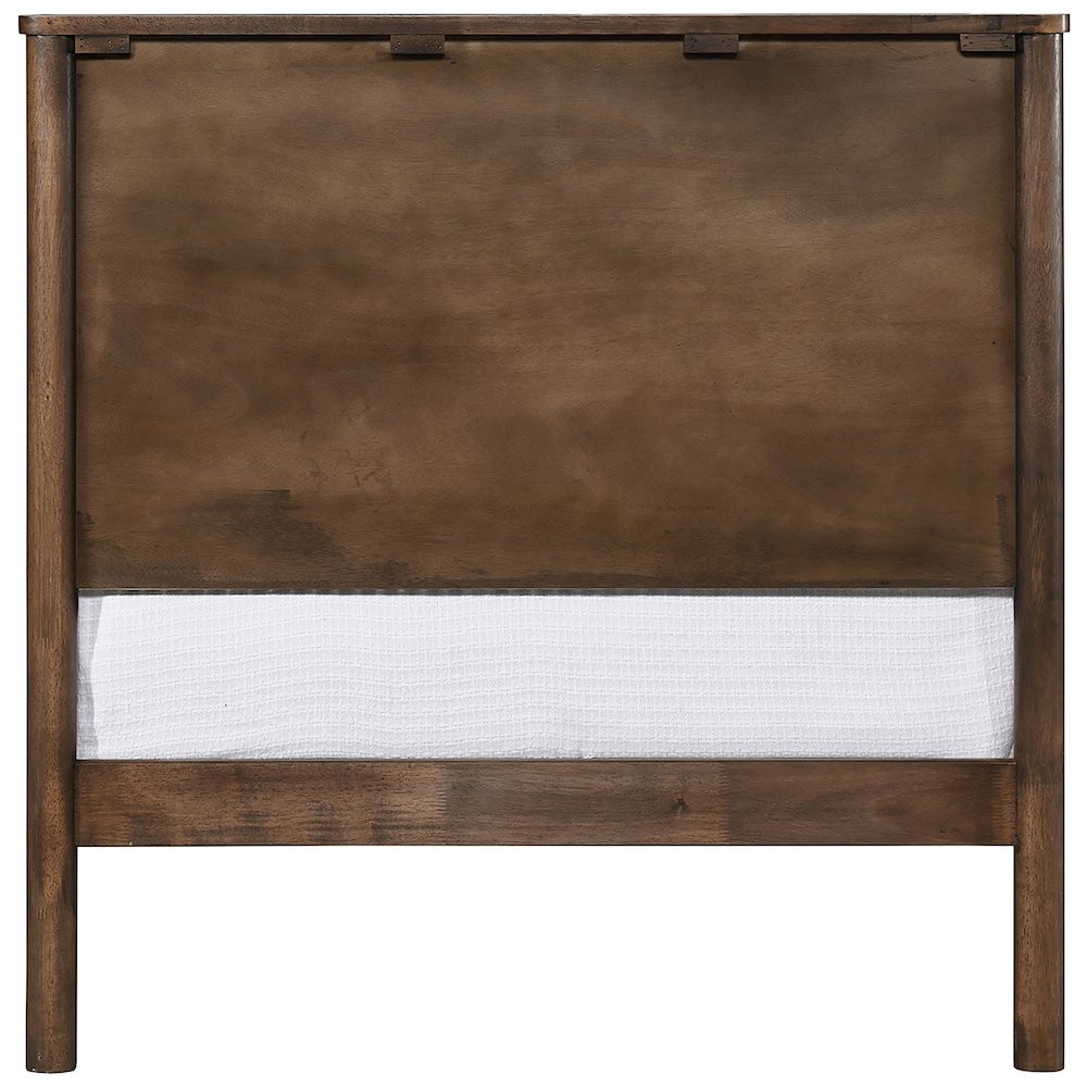 Kivo Walnut Solid Wood Twin Bed