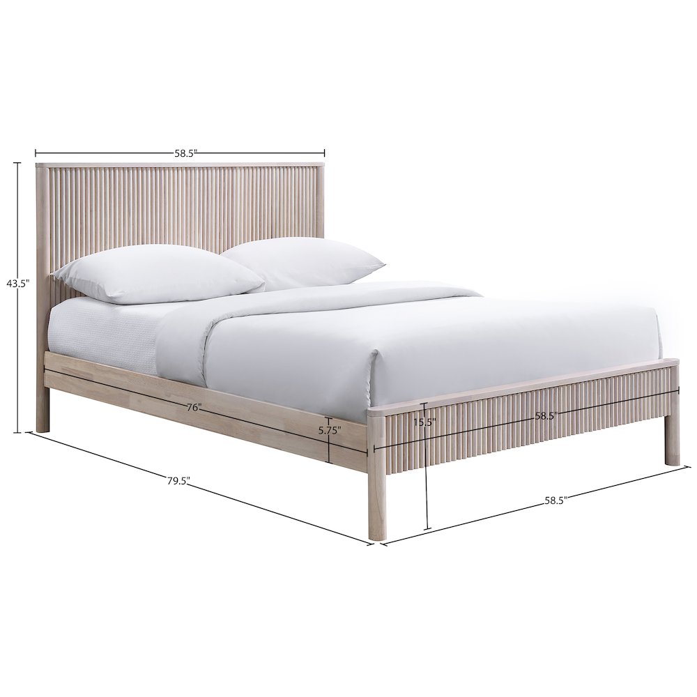 Kivo Natural Solid Wood Full Bed
