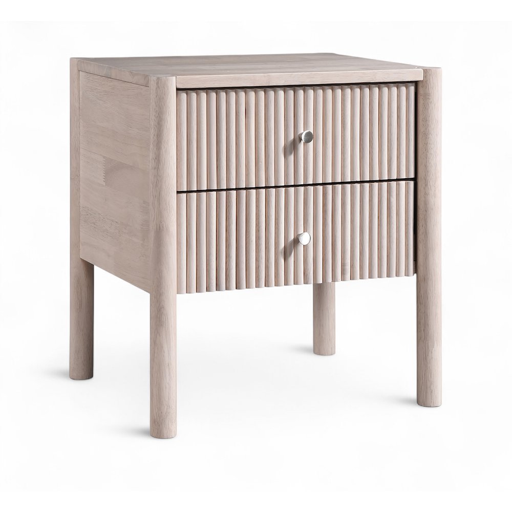 Kivo Natural Solid Wood Nightstand