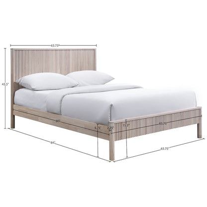 Kivo Natural Solid Wood Queen Bed