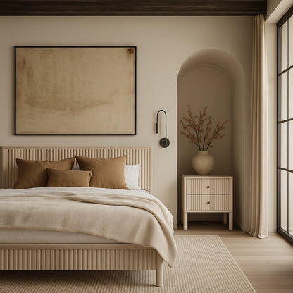 Kivo Natural Solid Wood Queen Bed