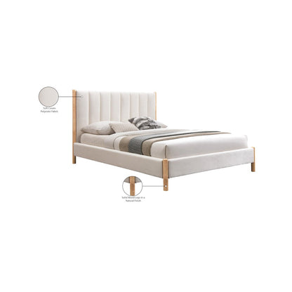 Kona Cream Polyester Fabric King Bed