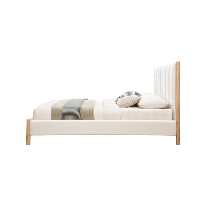 Kona Cream Polyester Fabric Queen Bed