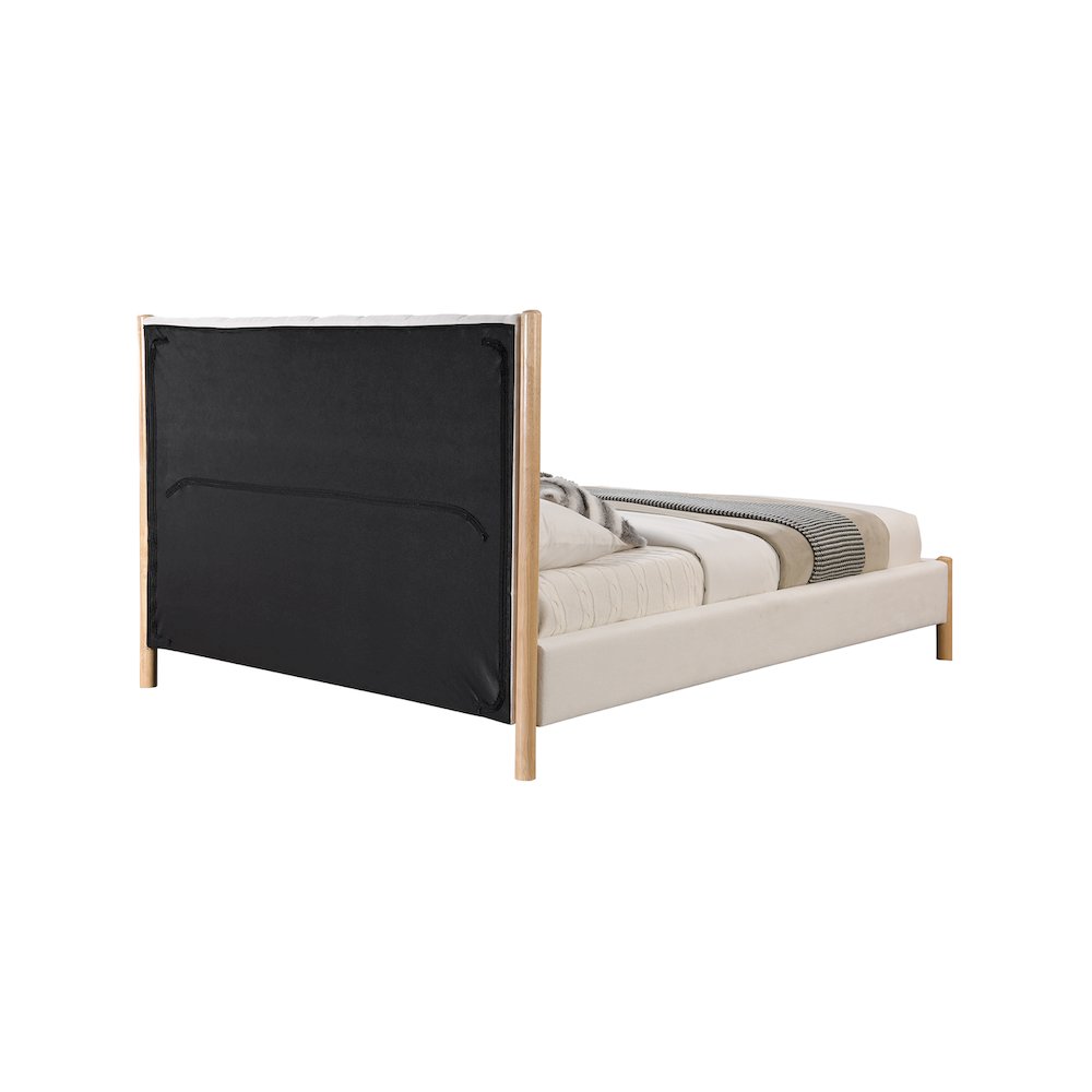 Kona Cream Polyester Fabric Queen Bed
