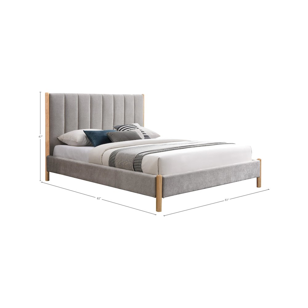 Kona Grey Polyester Fabric Full Bed
