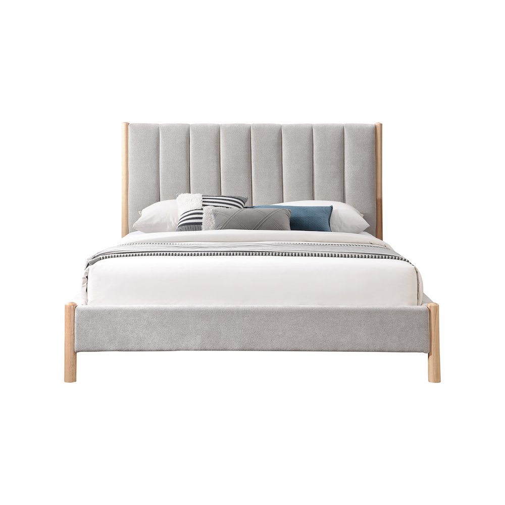 Kona Grey Polyester Fabric Full Bed