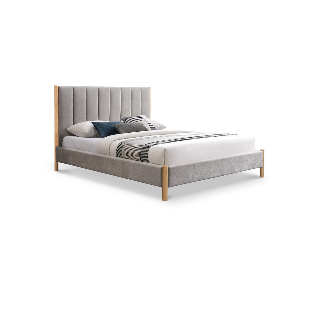 Kona Grey Polyester Fabric King Bed